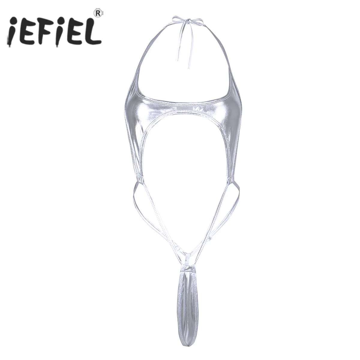 Горячее Розовое женское нижнее белье iEFiEL сексуальная комбинация с лямкой на шее
