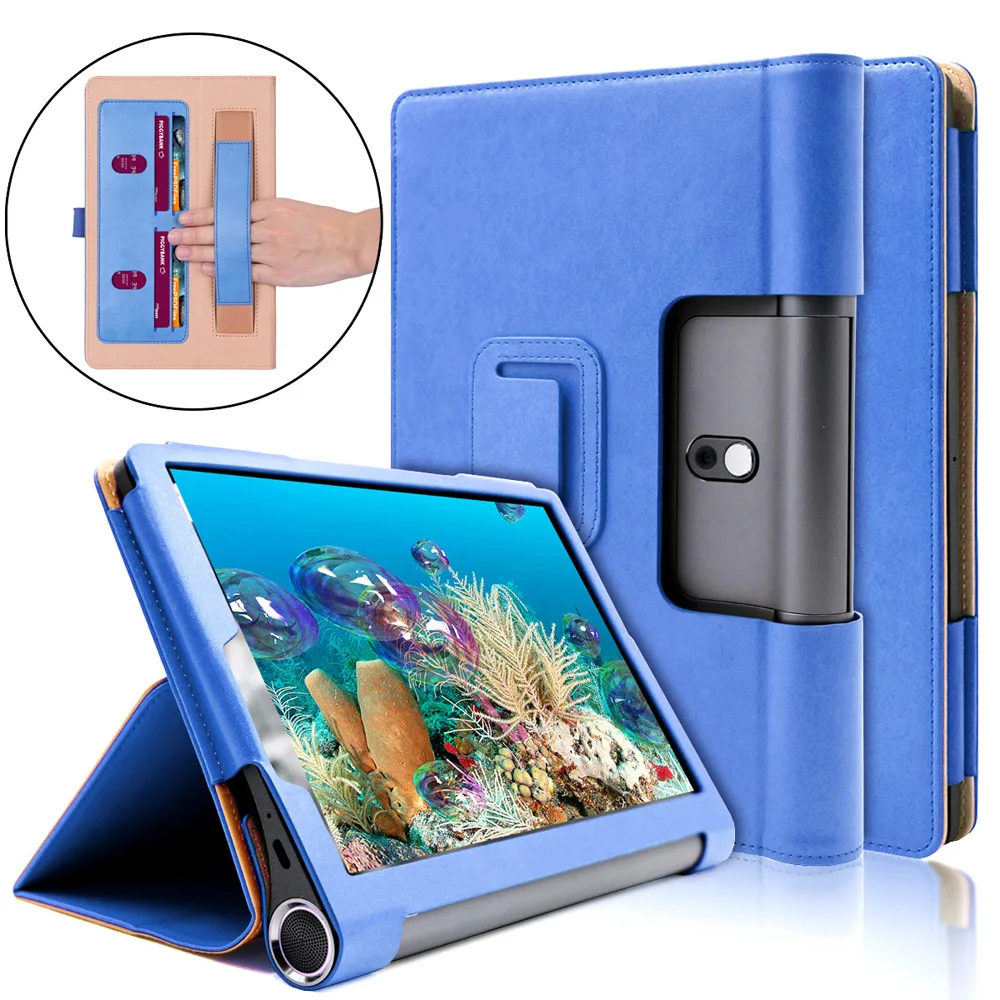 Деловой чехол для lenovo Yoga Tab5 YT-X705F, умный чехол для lenovo Yoga Tab 5 10,", чехол для планшета из искусственной кожи, чехол-подставка - Цвет: Синий
