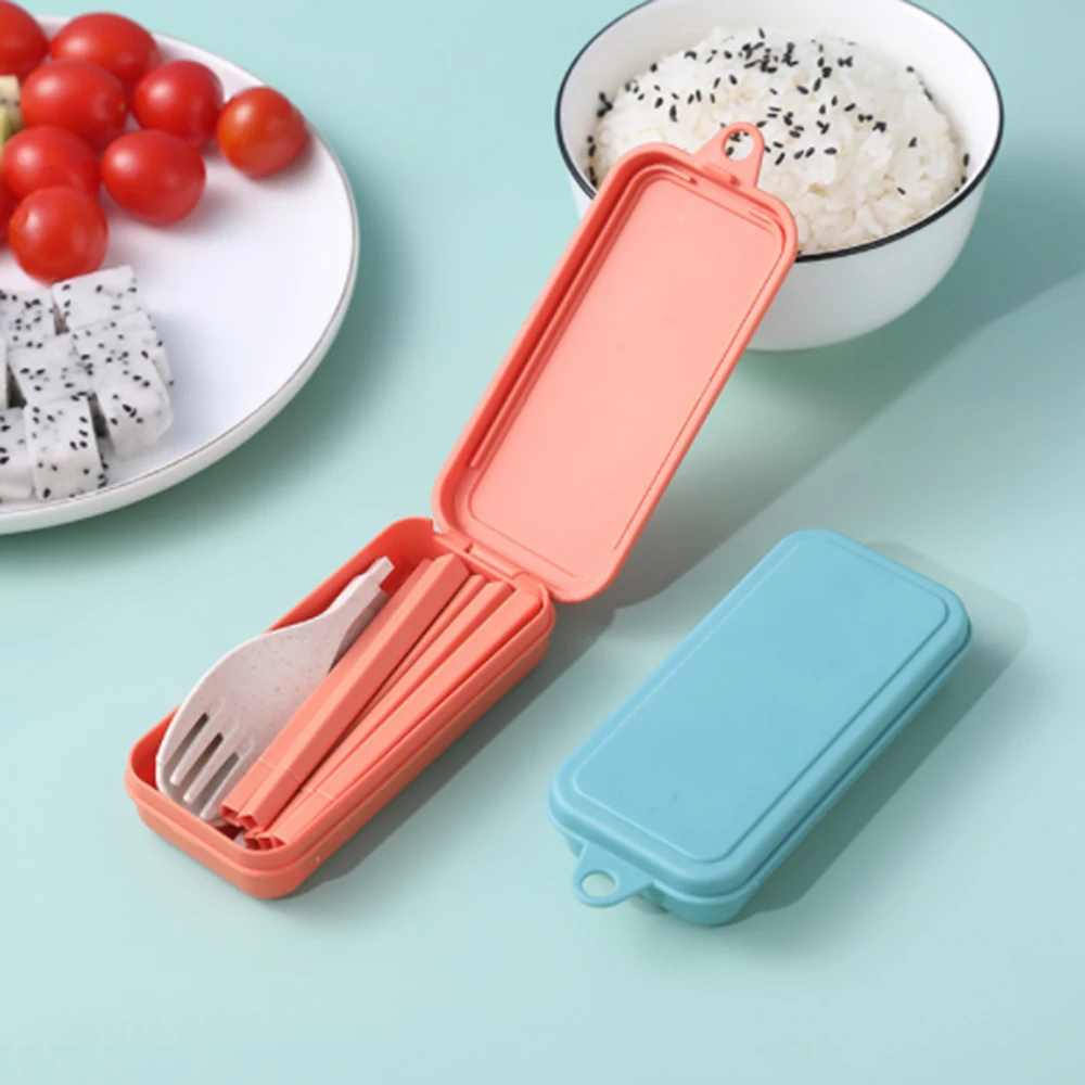 Дорожные Столовые приборы 4 шт./компл. портативная коробка для столовых приборов