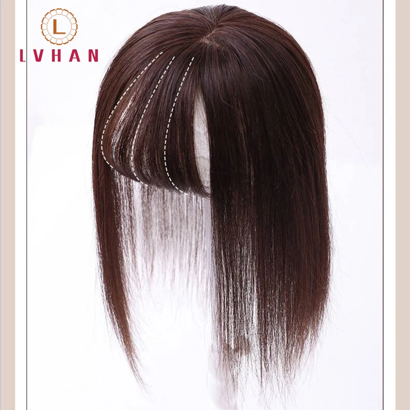 LVHAN 16 дюймовый синтетический парик topper hair воздушные челки прямые волосы для
