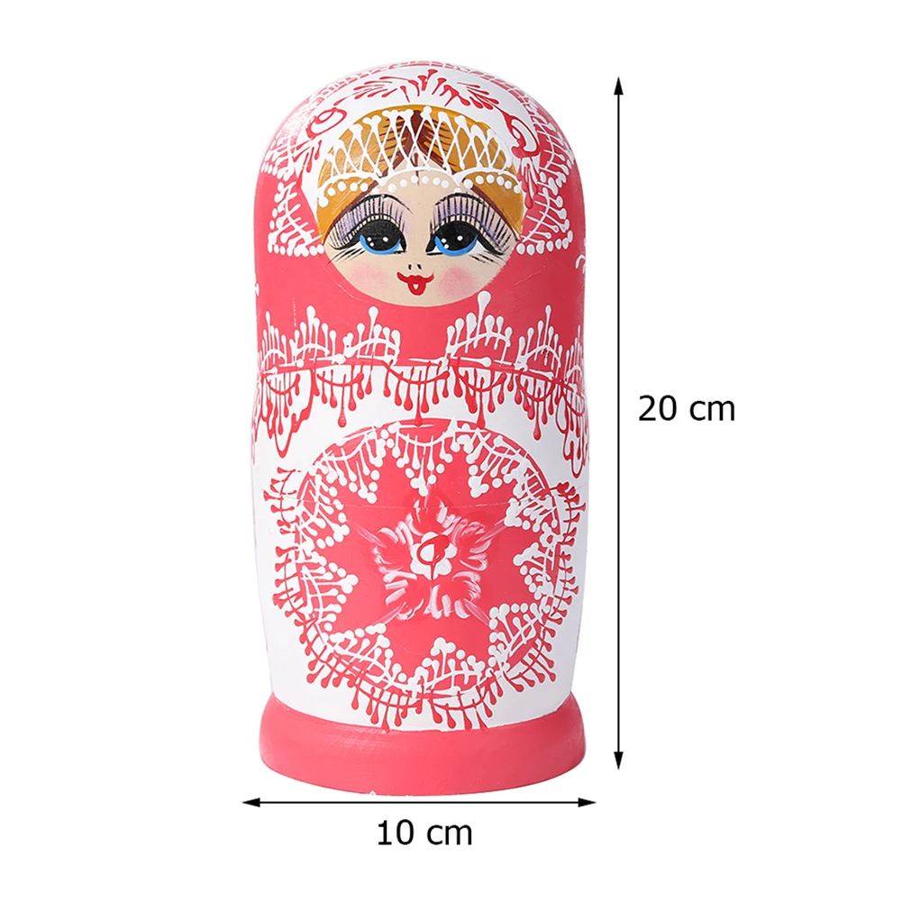 

10pcs/Set Girls Russian Nesting Dolls Wooden Matryoshka Doll Craft Kid Toys Russian Dolls Hand Painted Home Decor Birthday Gifts