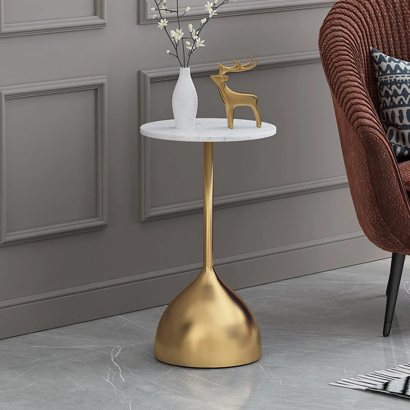 

Nordic Creative Marble Small Coffee Table Living Room Sofa Side Table Simple Modern Wrought Iron Small Round Table Minimalist
