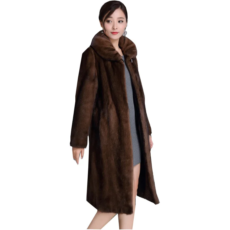 Natural Fur Coats Winter Women Mink Fur Coat Female Genuine Leather Jackets Ladies Oversize Warm Thick Detachable Long 2021 New