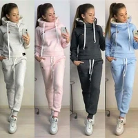 womens autumn and winter new fleece fashion casual sports suit sweater