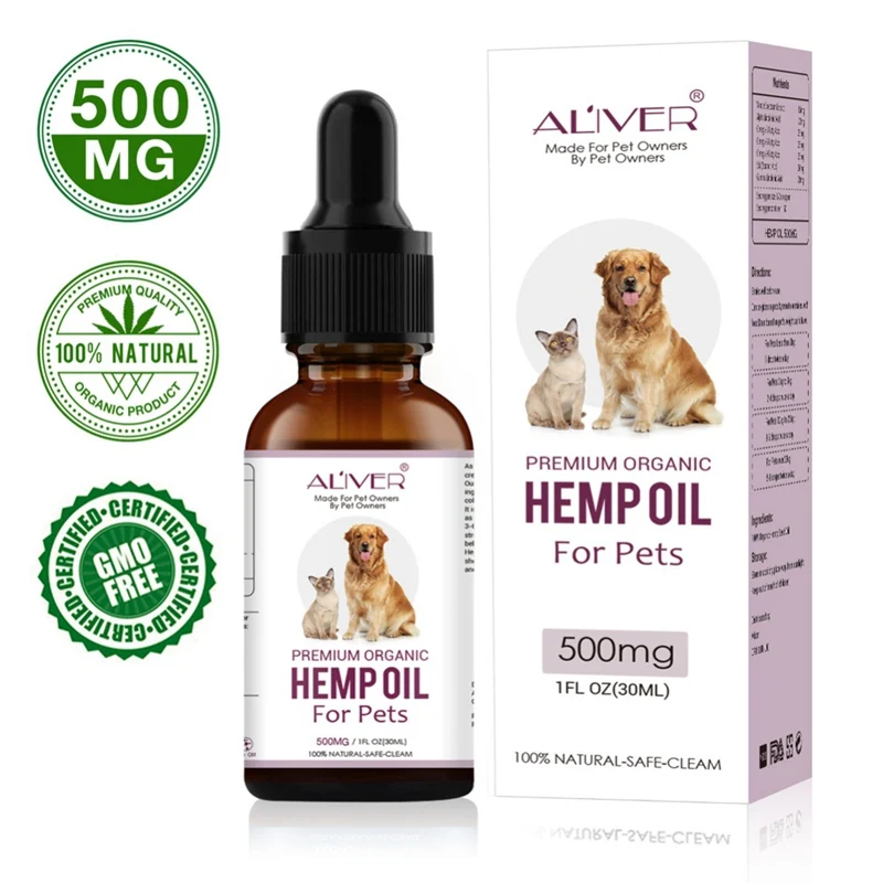 30ml Arganic Pet Hemp Seed Oil for dogs Natural Herbs of Care Anxiety Relief Pain Joint hip Strengtheens immunity New | Красота и