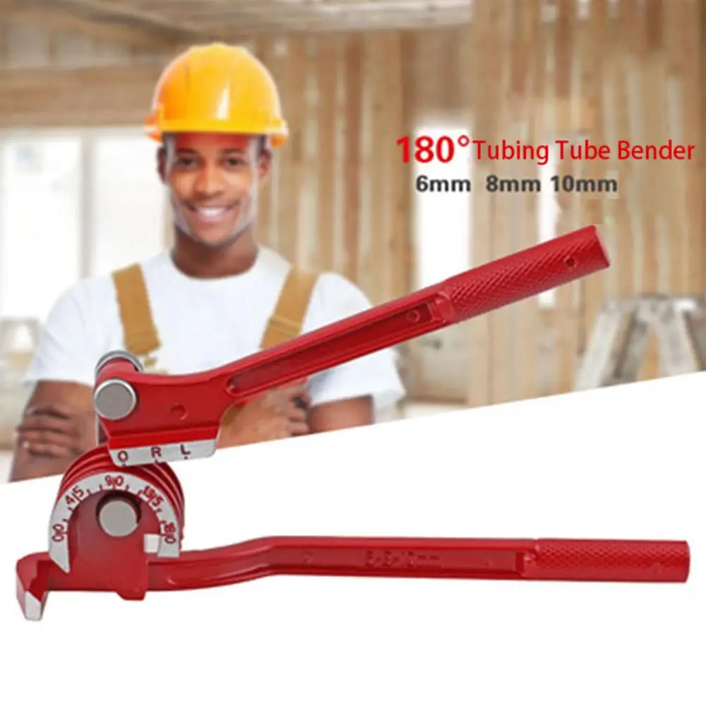 WorkPro Pipe Bending Tool Heavy Duty Tube Bender Aluminum Alloy Tubing Bender Brake Fuel Line Curving Pliers 90/180 Degree FDH