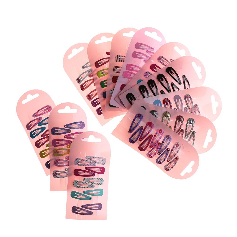 

10-12pcs/pack Mini 3.5cm Printing Candy Color Cartoon Girls' Hair Grips BB Clips Kids Hairpin Accessories Cute Snap Hair Clip