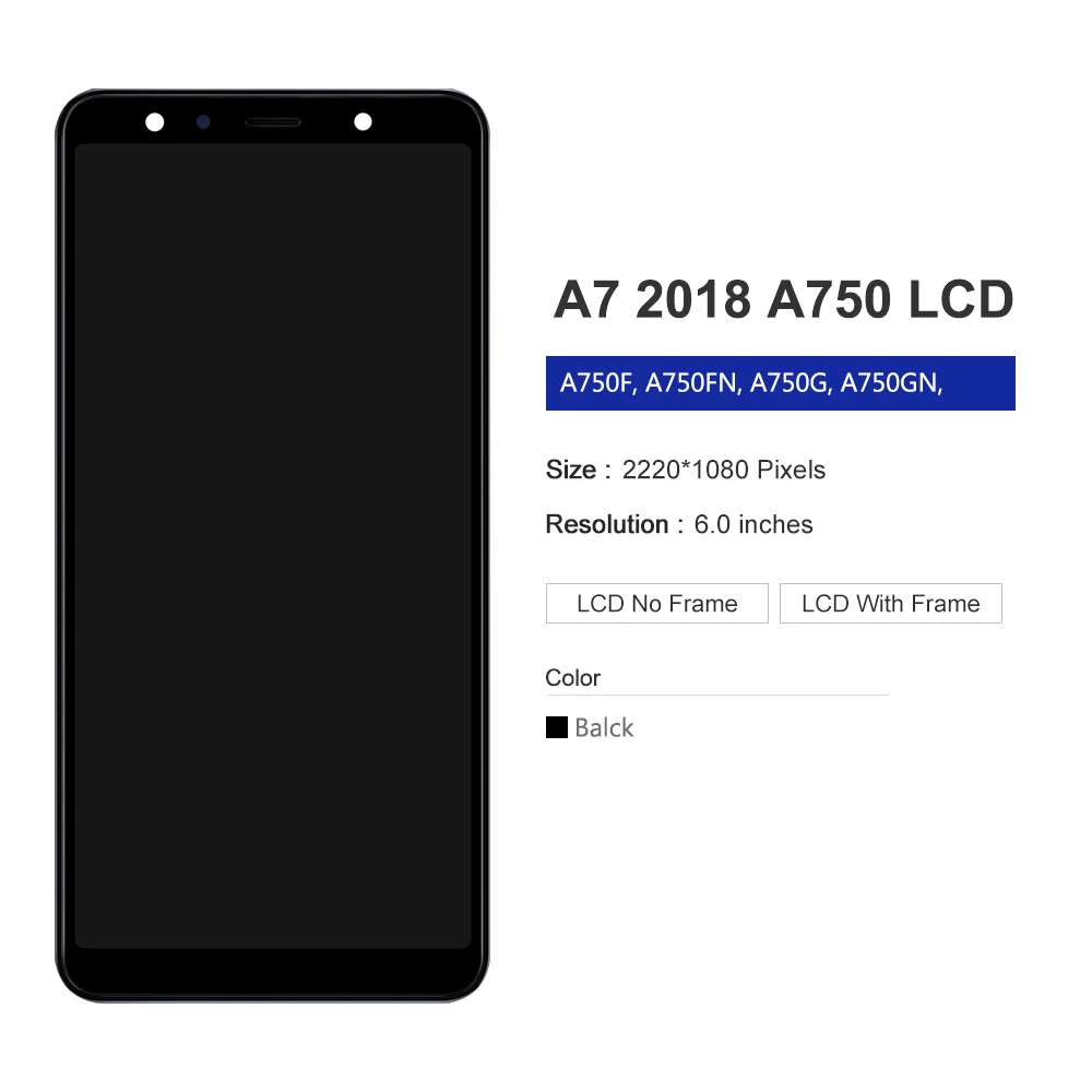 6 0 ''SUPER AMOLED для SAMSUNG Galaxy A7 2018 SM-A750F A750 A750F ЖК-дисплей с сенсорным экраном и