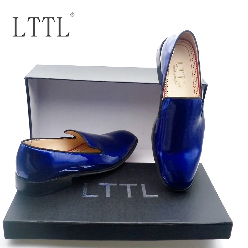 Лоферы LTTL мужские из лакированной кожи праздничные туфли ручной работы Мокасины