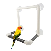 portable parrots shower perches toys bird bathtub stand window shower playgound bathing wall standing rack with suction cups