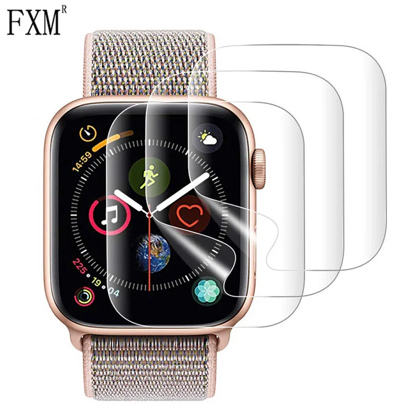 9D полностью изогнутое мягкое закаленное стекло для Apple Watch 38 40 42 44 мм защита экрана