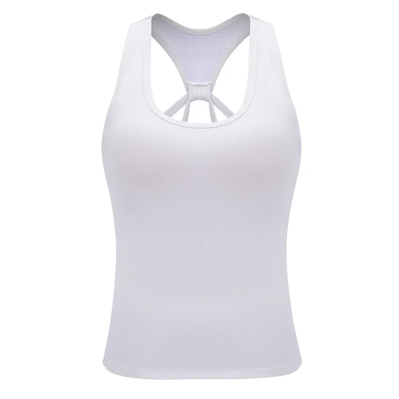 white Футболка для бега, спортзала, Женский спортивный жилет для фитнеса, рубашки для тренировок, одежда для йоги, одежда для пилатеса, спортивная одежда для бега - Цвет: white