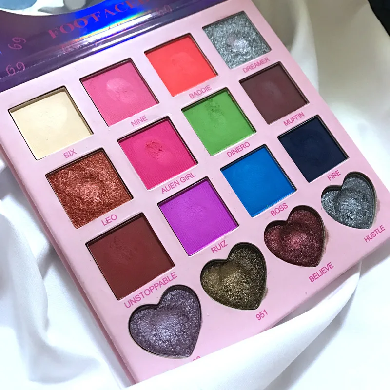 Матовые блестящие 16 цветов милые тени для век палитра макияж телесный яркий