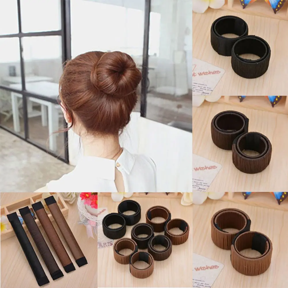 

1PC sale Circle Shape Women DIY Hair Styling Bun Maker Donut Former Foam Fashion French Twist Clip HairStyling Tool Hairstyle