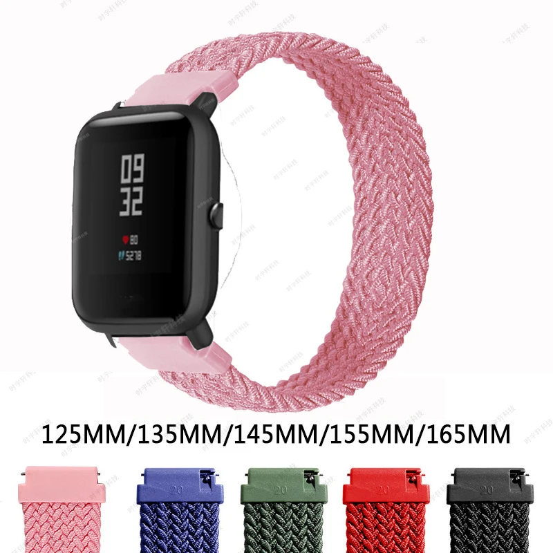 20mm Strap For Xiaomi Amazfit GTS 2 GTR 42mmBand Nylon Elastic WatchBand For Huami Amazfit Bip U S Bracelet Watch Accessories