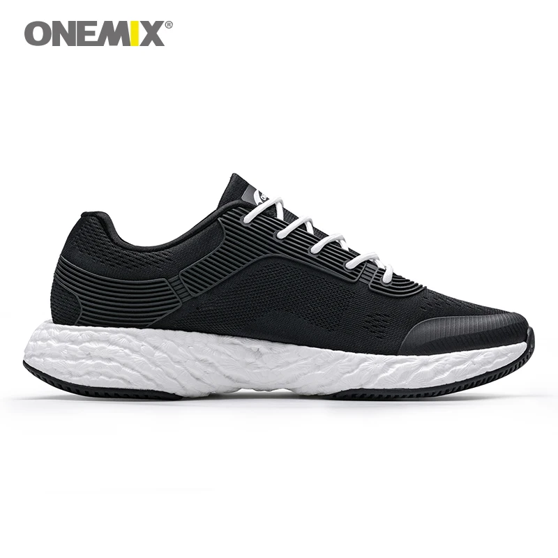 

Onemix Men's Running Shoes 2021 New Designers Knit Mesh Breathable Sport Shoes Lace-up Comfortable Shock Cushioning Sneakers