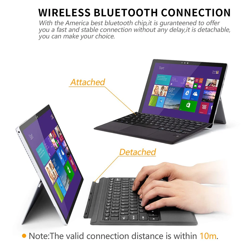 Ультратонкий планшет Vococal Беспроводная Bluetooth Магнитная клавиатура с трекпадом