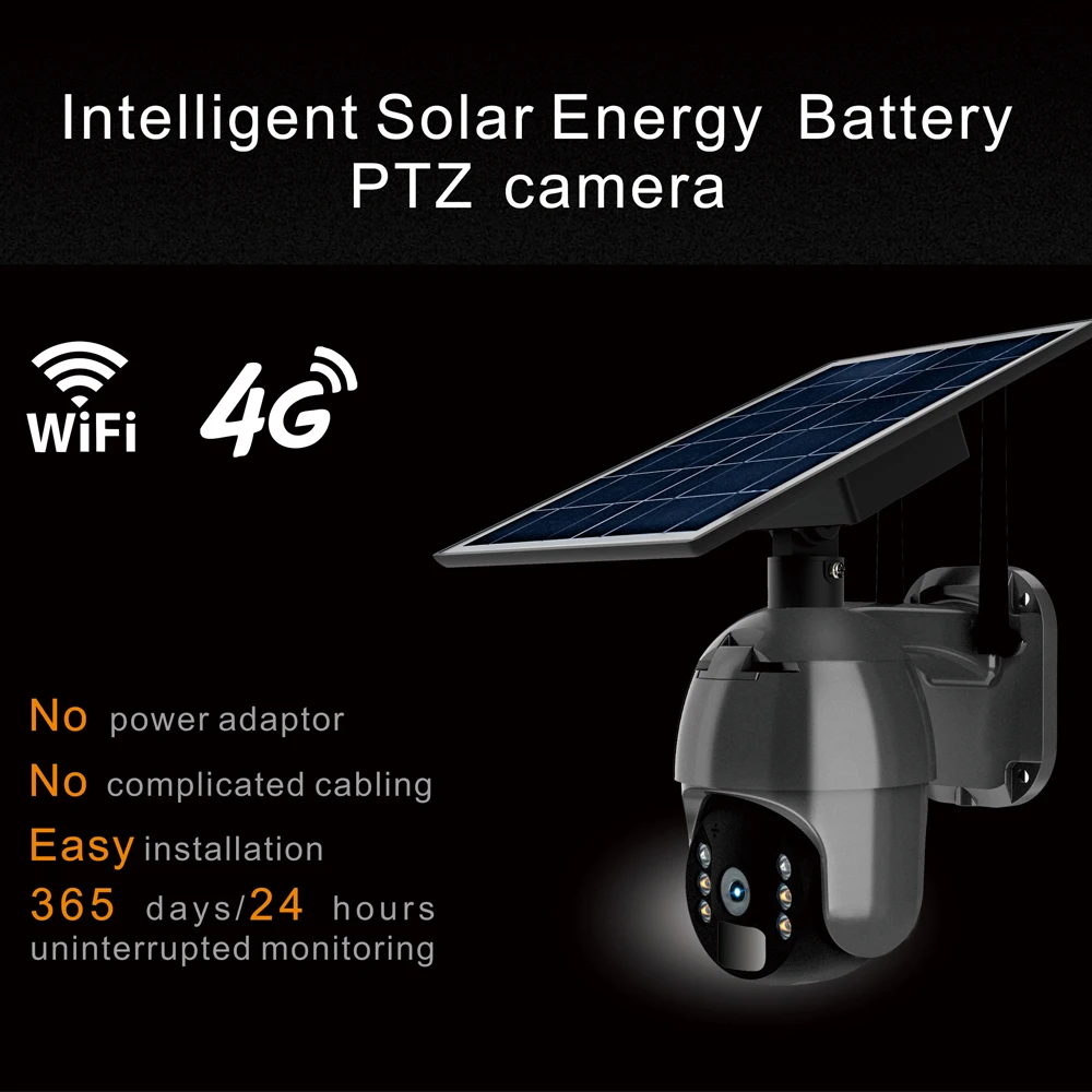 IP-камера с солнечной батареей 3 Мп 1536P 1080P 4G Wi-Fi | Безопасность и защита