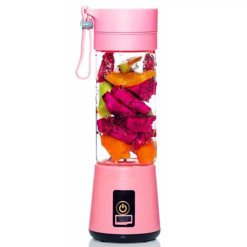 

420Ml Portable Juicer Glass Bottle Juicer USB Rechargeable 6 Blades Juicer Smoothie Blender Machine Mixer Mini Juice Cup Blue