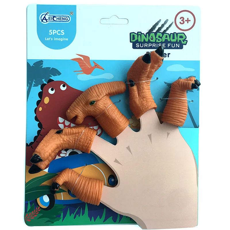 

5 Pcs Toys Fun Finger Puppet Dinosaur Finger Play Toy For Baby Children Party Parent-Child Interaction Presents Many Dinosaurs