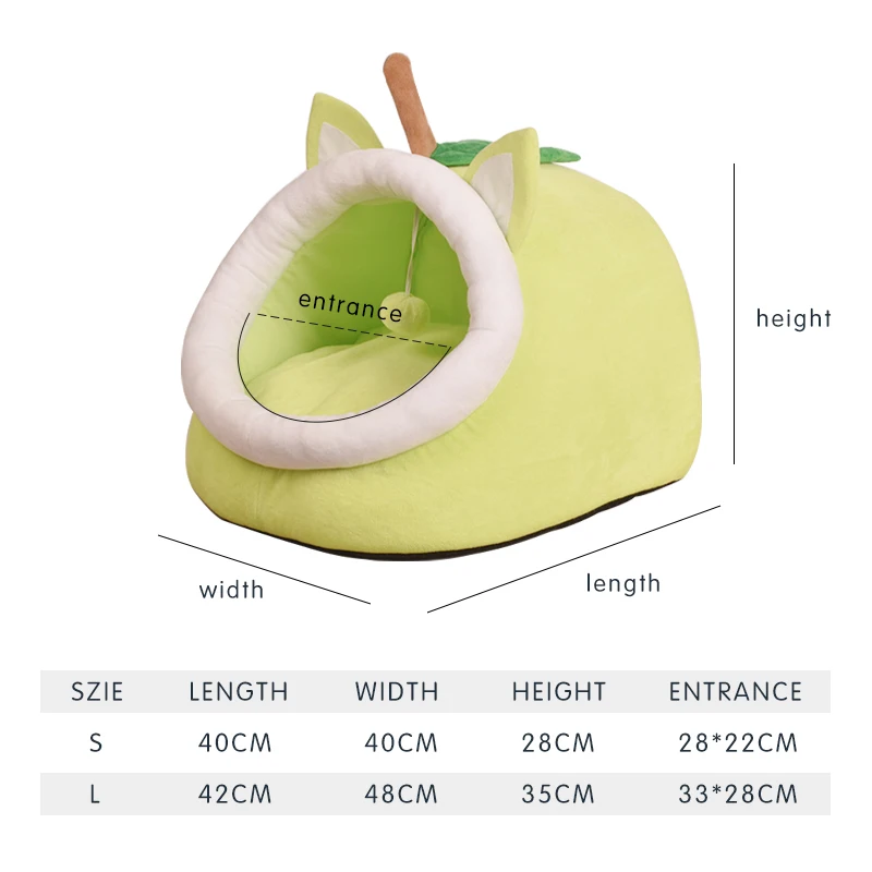 Зимняя кровать для домашних животных домик кошек с милым мультяшным котом коврик
