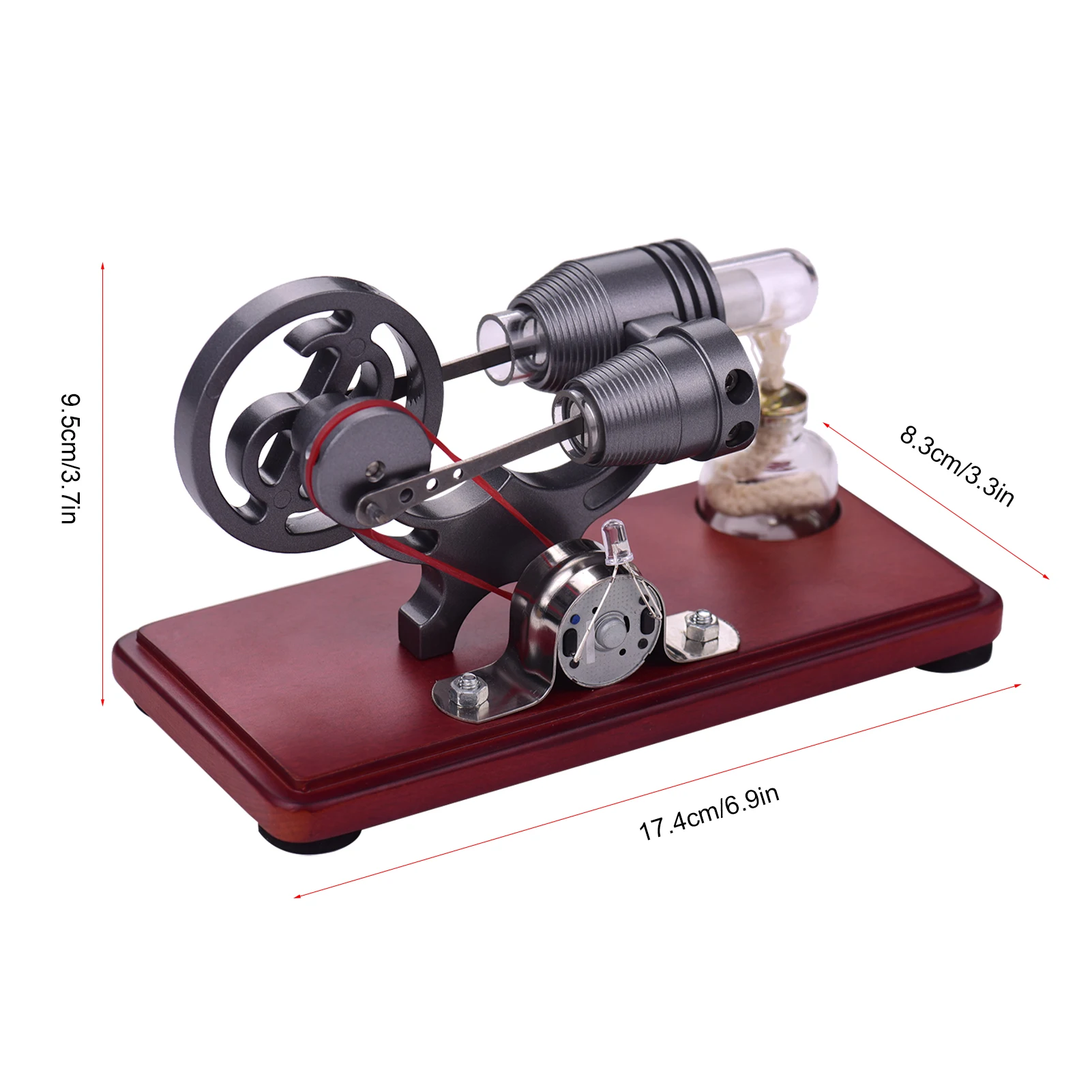 

Aibecy Hot Air Stirling Engine Motor Model Educational Toy Electricity Generator with LED Light String DIY for Teacher Student