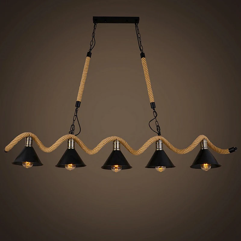 Modern Chandeliers Lighting Black Hanging Lights For Bar Cafe Restaurant Living Dining Room E27 Nordic Simple 5 Heads Lamps