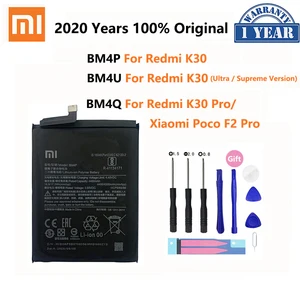 100 original xiao mi bm4p bm4u bm4q phone battery for xiaomi redmi k30 pro k30pro supreme version poco f2 pro batteries bateria free global shipping