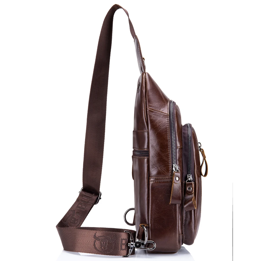 Мужская нагрудная сумка BULL CAPTAIN из натуральной кожи через плечо воловьей