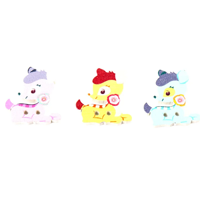 Новинка 2019 деревянные пуговицы для шитья скрапбукинга форма оленя смешанные в