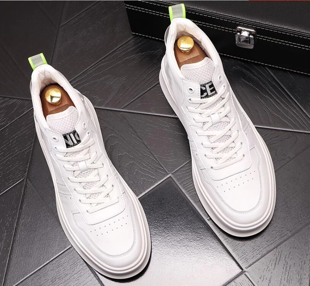 

European Luxury Designer Men's Street Rock Mesh Sbreathable Casual Shoes Lace-up Board Shoes for Man Youth Trending Platform