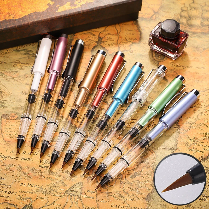 

New piston fountain pen type Writing brush chinese calligraphy brush pen for signature Drawing art supplies Stationery 1063