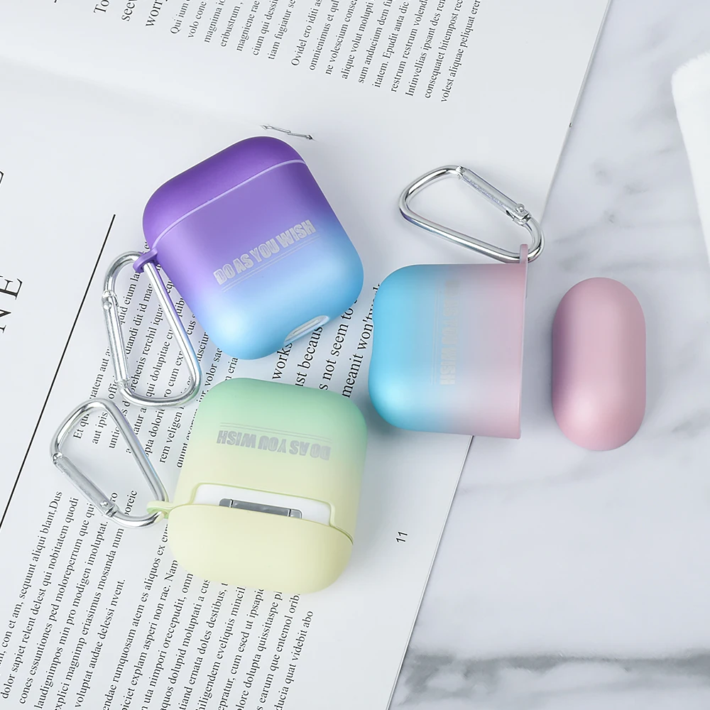 Градиент моды пара футляр для наушников Airpods 2 матовые беспроводные Bluetooth