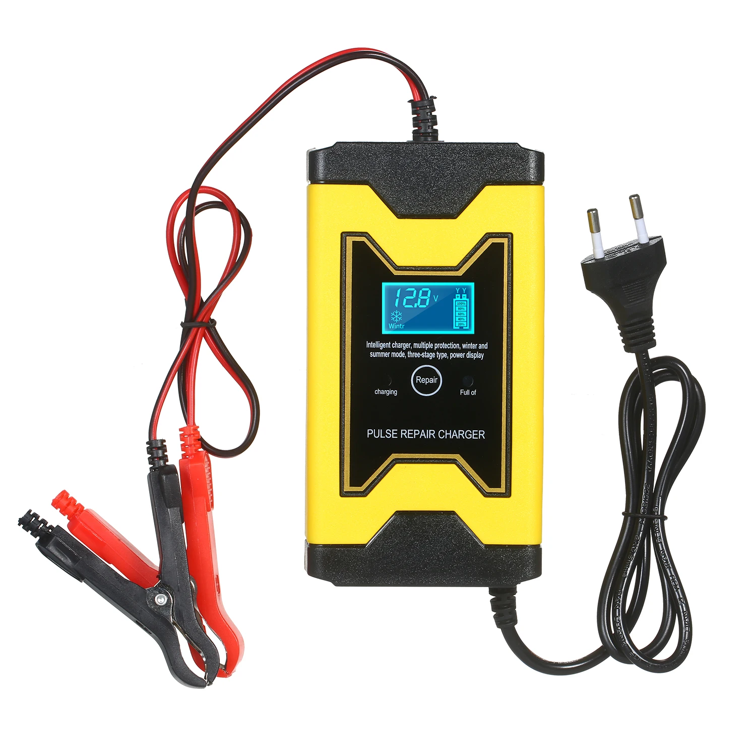 

12V 6A Motorcycle Battery Charger Intelligent Pulse Repair Type Quick Car Cell Charger Smart Battery Maintainer