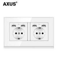 axus eu standard usb socket double outlet16a quality power panel ac 110250v 146mm 86mmdouble frame wall usb power outlet
