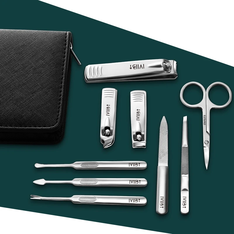Наборы для маникюра 9 в 1 из нержавеющей стали кусачки кутикулы бытовые ножницы