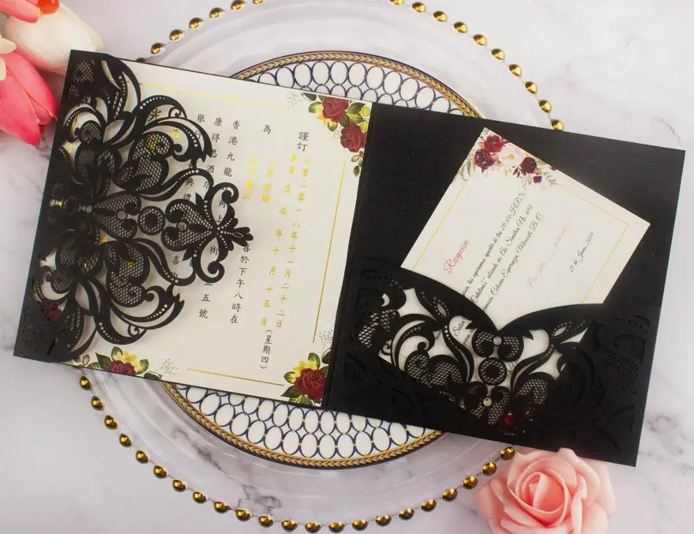 Бесплатная Прямая поставка 50X слоновая кость/белый цветочный лазер вырез