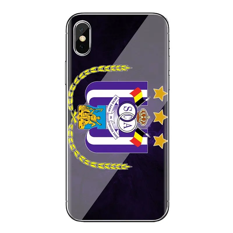 RSC Anderlecht logo football team For iPhone XS Max XR X 4 4S 5 5S 5C SE 6 6S 7 8 Plus Samsung Galaxy J1 J3 J5 J7 A3 A5 TPU Case |