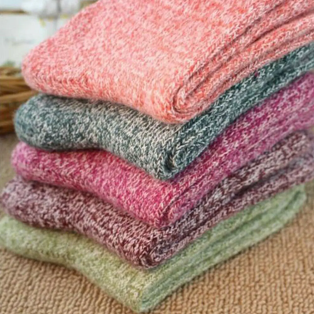 Hirigin женские дамские 5 пар зимние теплые толстые носки шерстяные рождественские