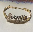 Персонализированный именной браслет XOXO, позолоченный именной браслет из нержавеющей стали