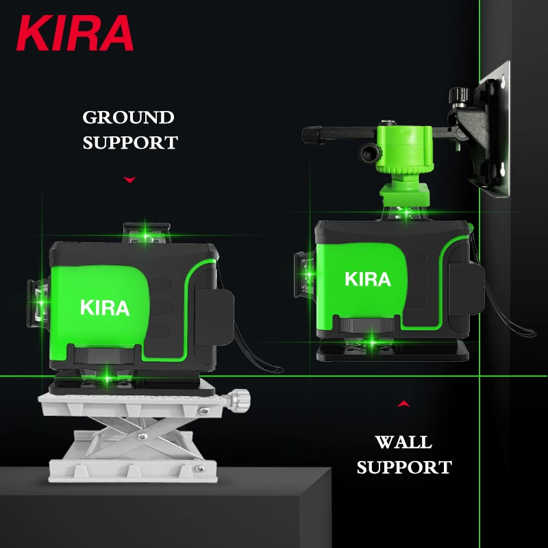 Лазерный уровень KIRA самонивелирующийся на 360 градусов 16 линий зеленый лазер -