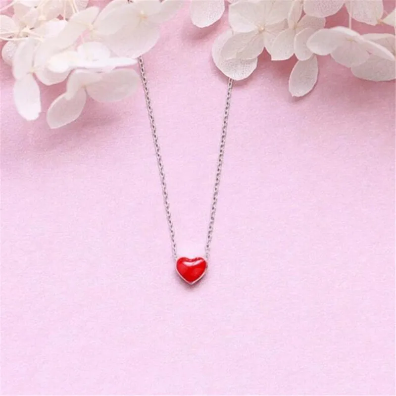 

Wedding Birthday Fashion 925 Sterling Silver Love Heart Necklaces For Women Girl Charm Sterling-Silver-Jewelry Collares N016