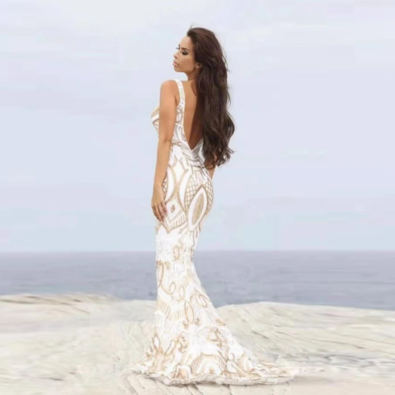 Новинка 2019 лидер продаж шикарное блестящее золотистое Элегантное Длинное