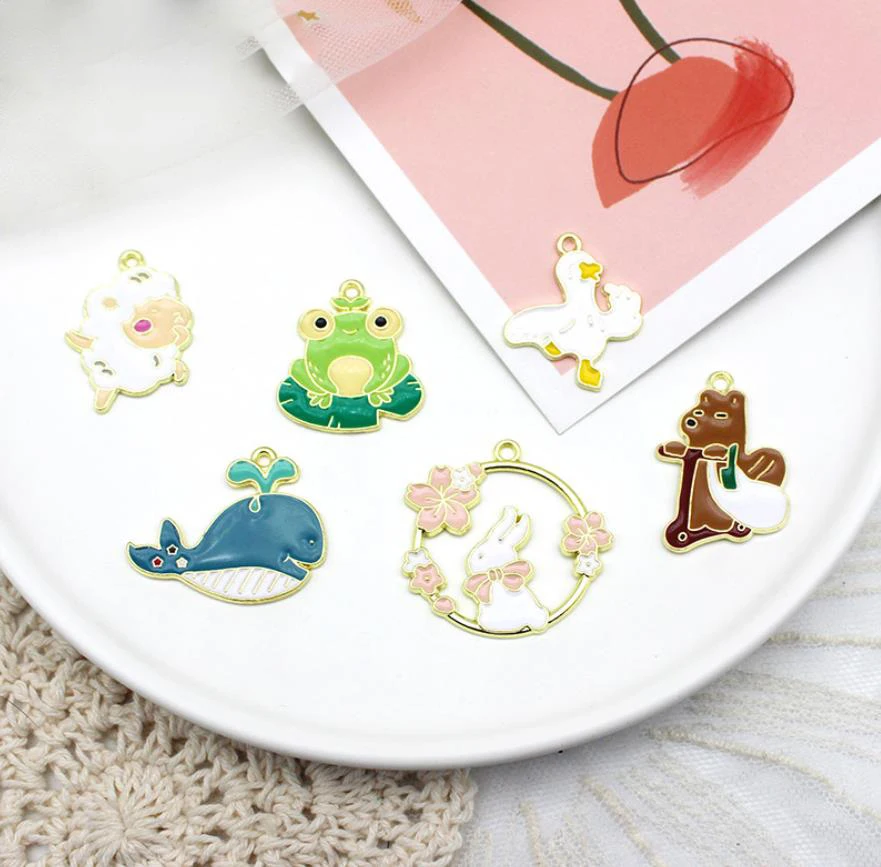 

Эмали с рисунками зверей из мультфильмов для изготовления браслета ассорти для изготовления ювелирных изделий, серьги, браслет, ожерелье, подвеска, аксессуар