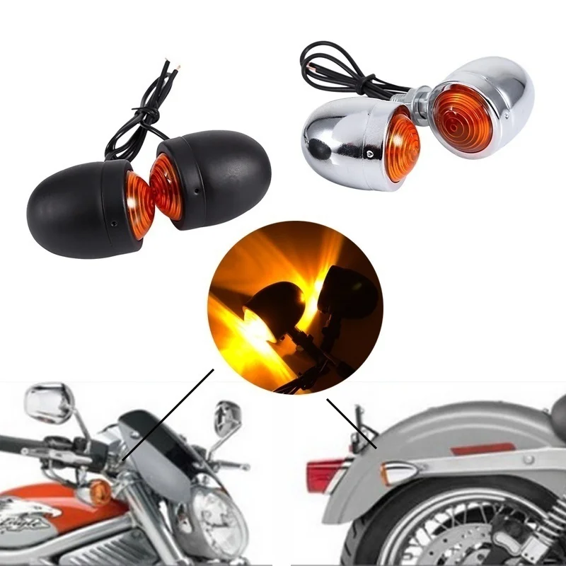 Сигнал поворота мотоцикл желаний янтарные огни | мигалка хром индикатор 2 шт