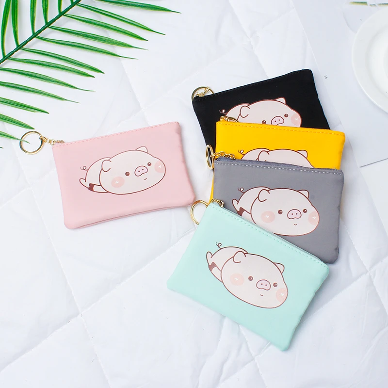 Новинка 2019 женское детское портмоне с милой Свинкой маленький кошелек на молнии