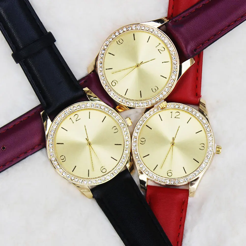 Винтажные уникальные женские часы с арабскими цифрами и Круглым Циферблатом из