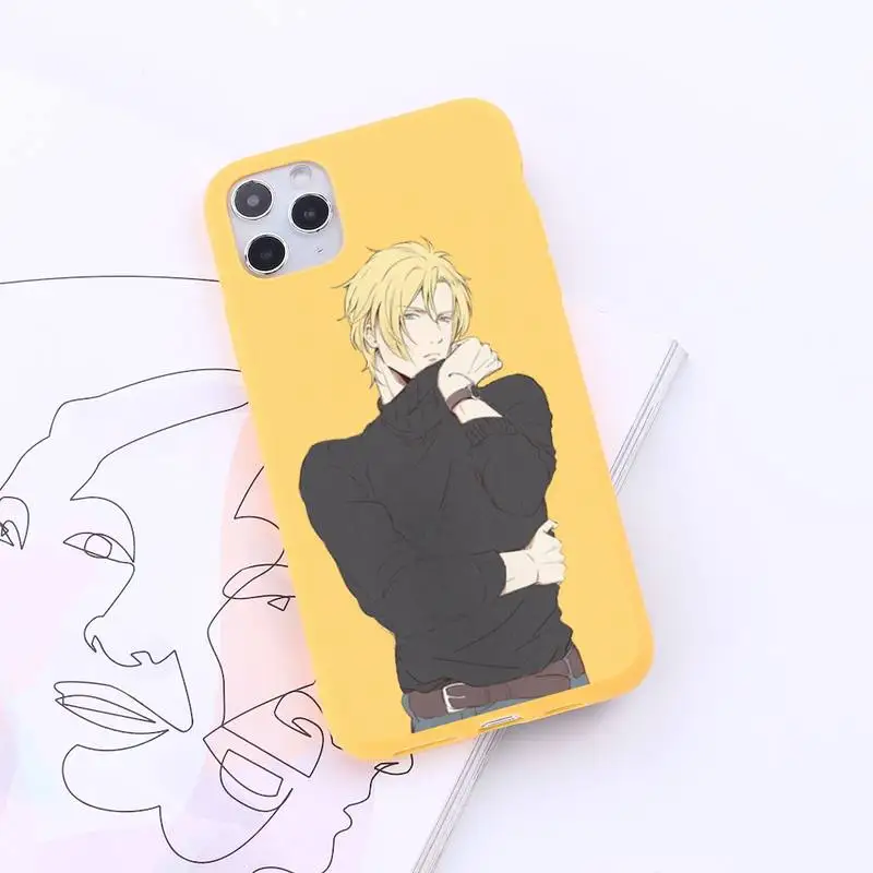

Banana Fish japanese anime manga luxury protective Phone Case Candy Color for iPhone 6 7 8 11 12 s mini pro X XS XR MAX Plus