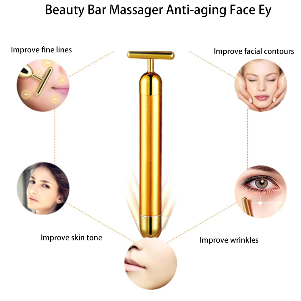 Вибрирующий массажный ролик для лица водонепроницаемый антивозрастной подтяжки