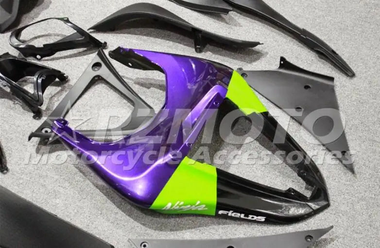 

New ABS Motorcycle Full fairings kit Fit for Kawasaki ZX6R 2007 2008 ZX-6R 07 08 Ninja 636 bodywork set Purple Green